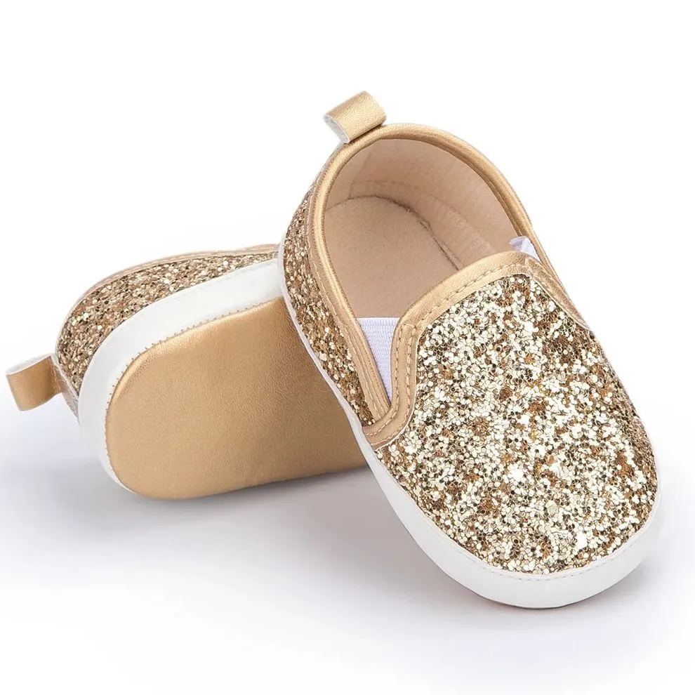 Customized Sequins Toddler Baby Loafers Shoes Wholesale-JZ Baby