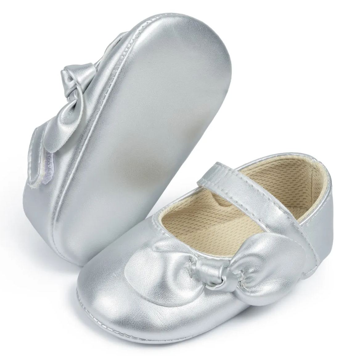 Velcro Bow-knot Party Girl Dress Shoes Wholesale-JZ Baby