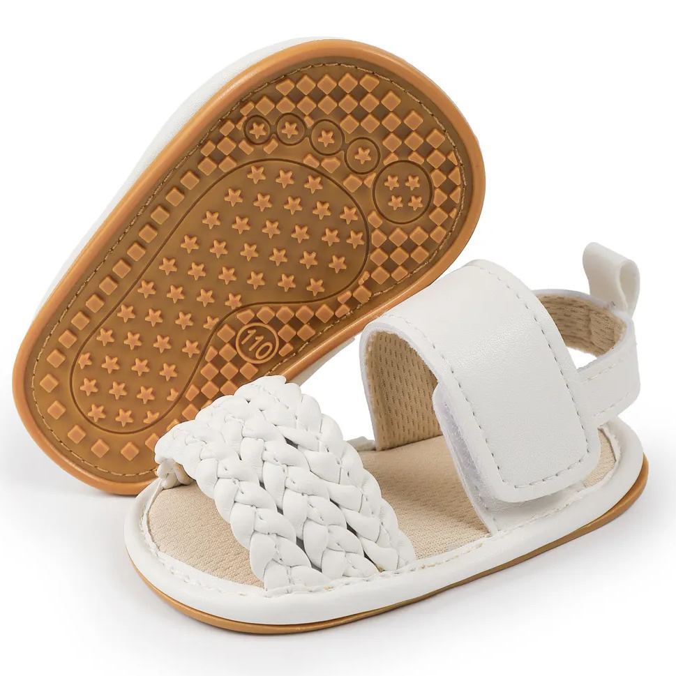 Arrival Two Pure Color Knit Girl Baby Sandals Wholesale-JZ Baby