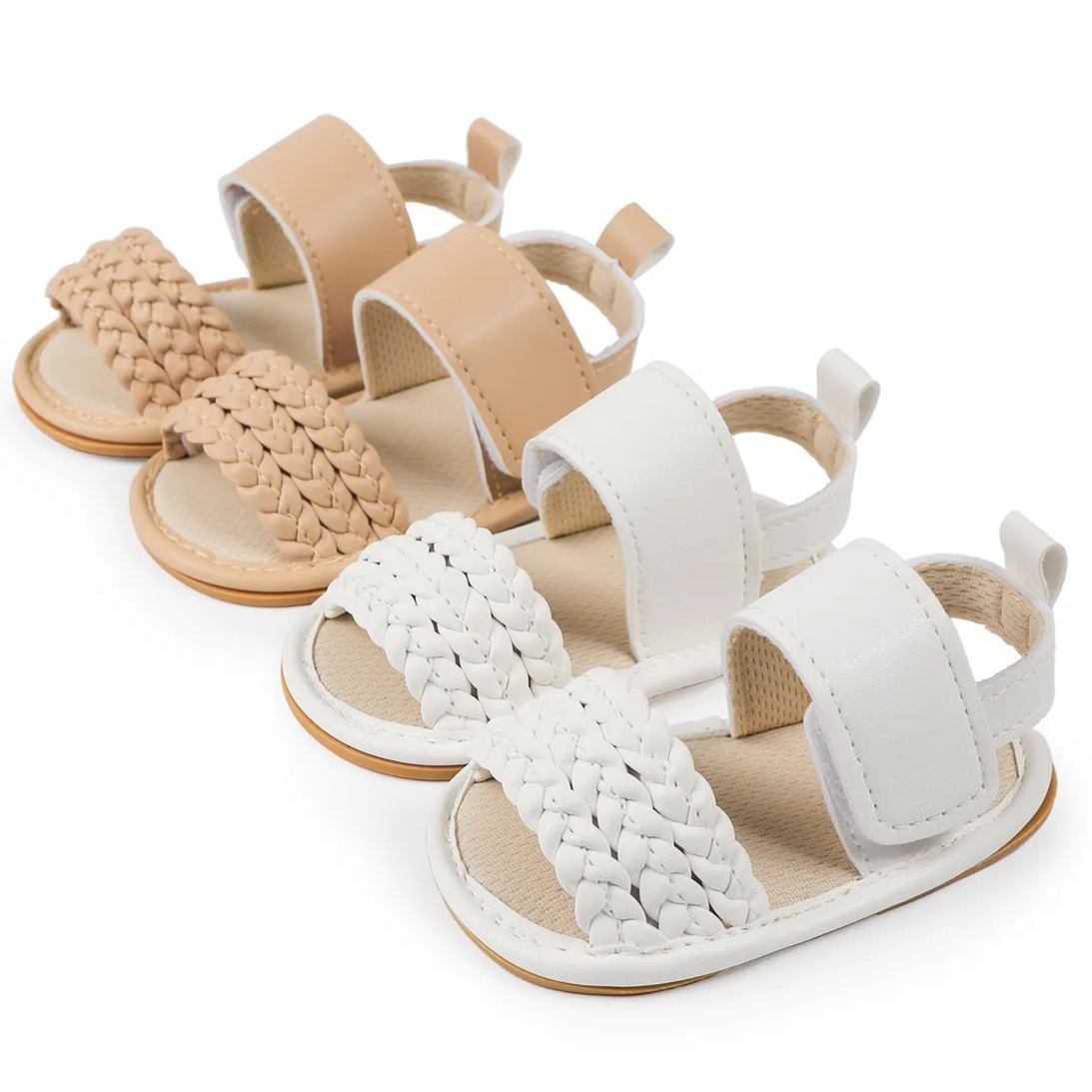 Arrival Two Pure Color Knit Girl Baby Sandals Wholesale-JZ Baby