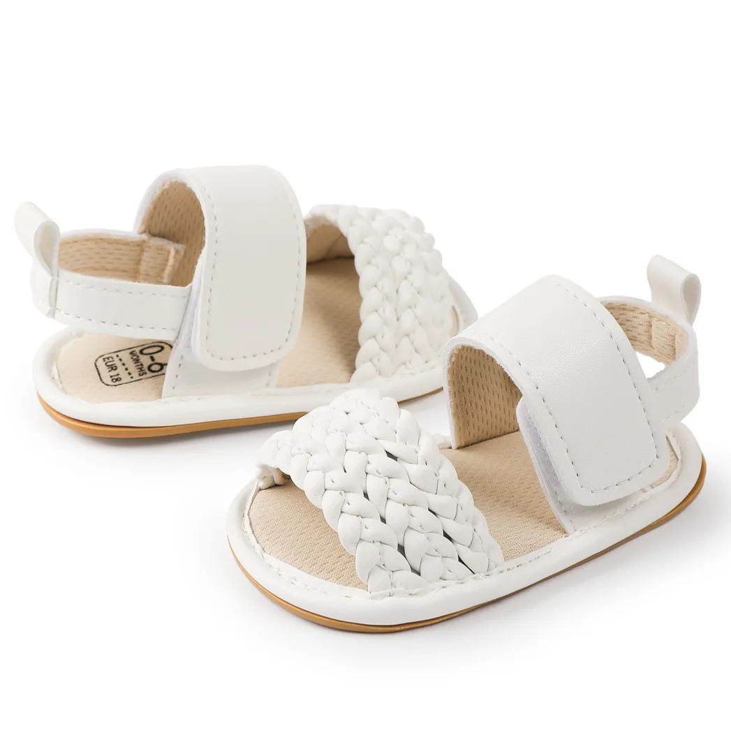 New Arrival Two Pure Color Knit Girl Baby Sandals