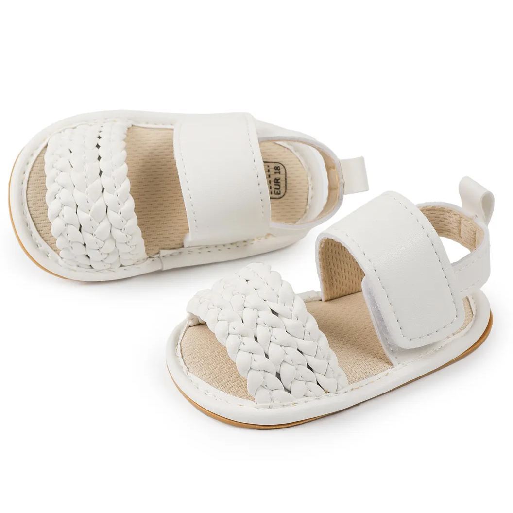 Arrival Two Pure Color Knit Girl Baby Sandals Wholesale-JZ Baby
