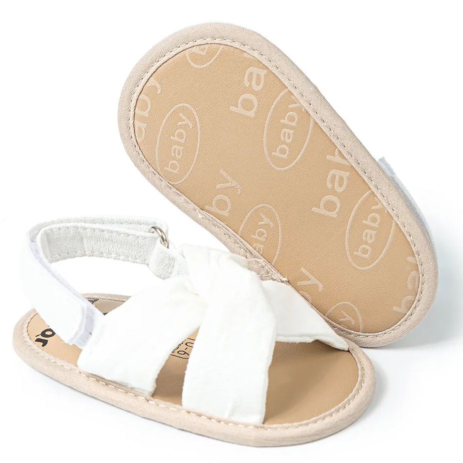 Cotton Kink PU Sole Baby Girl Sandals Wholesale-JZ Baby