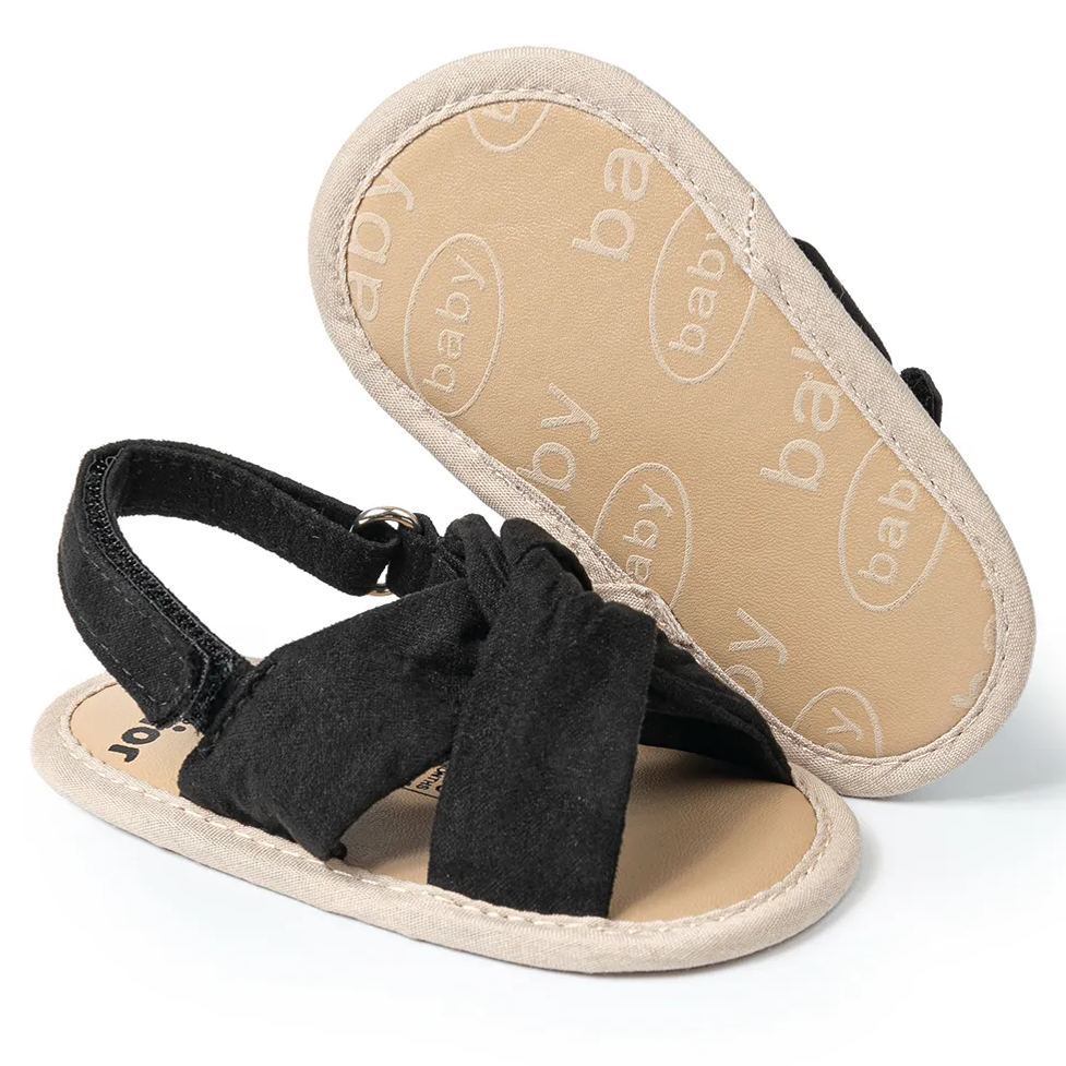 Cotton Kink PU Sole Baby Girl Sandals Wholesale-JZ Baby