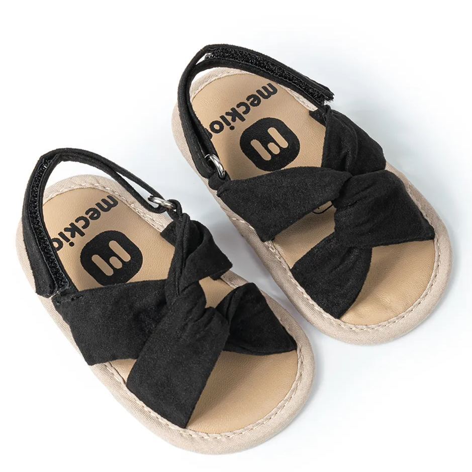 Cotton Kink PU Sole Baby Girl Sandals Wholesale-JZ Baby