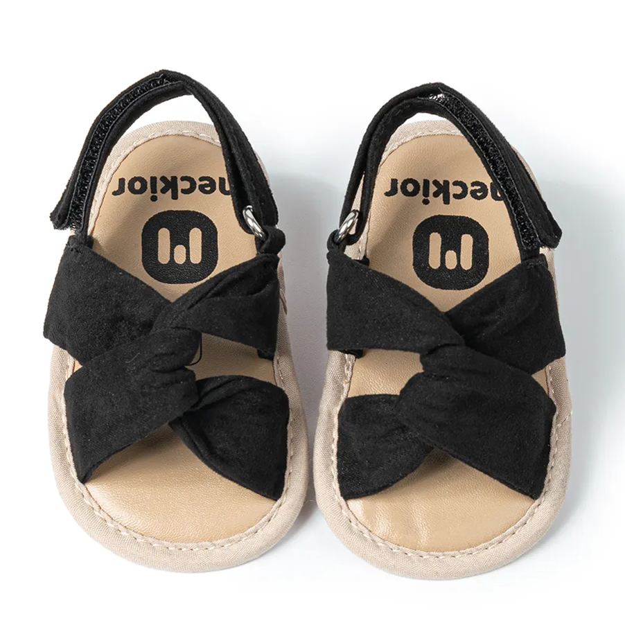 Cotton Kink Design PU Sole Baby Girl Sandals