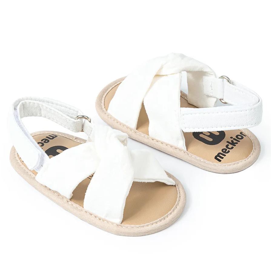 Cotton Kink PU Sole Baby Girl Sandals Wholesale-JZ Baby