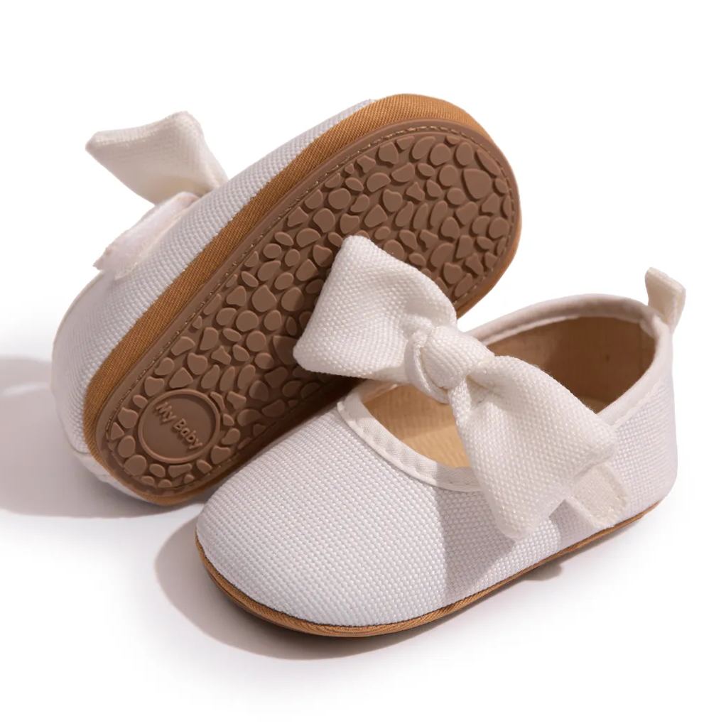 Cotton Fabric Bow-Knot Baby Dress Shoes