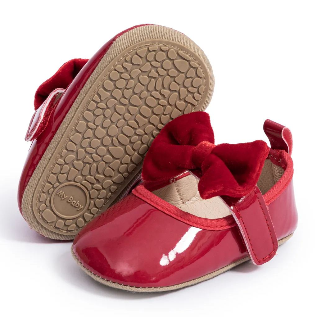 Mirror Like Bow-knot Anti-Slip Infant Dress Shoes Wholesale-JZ Baby