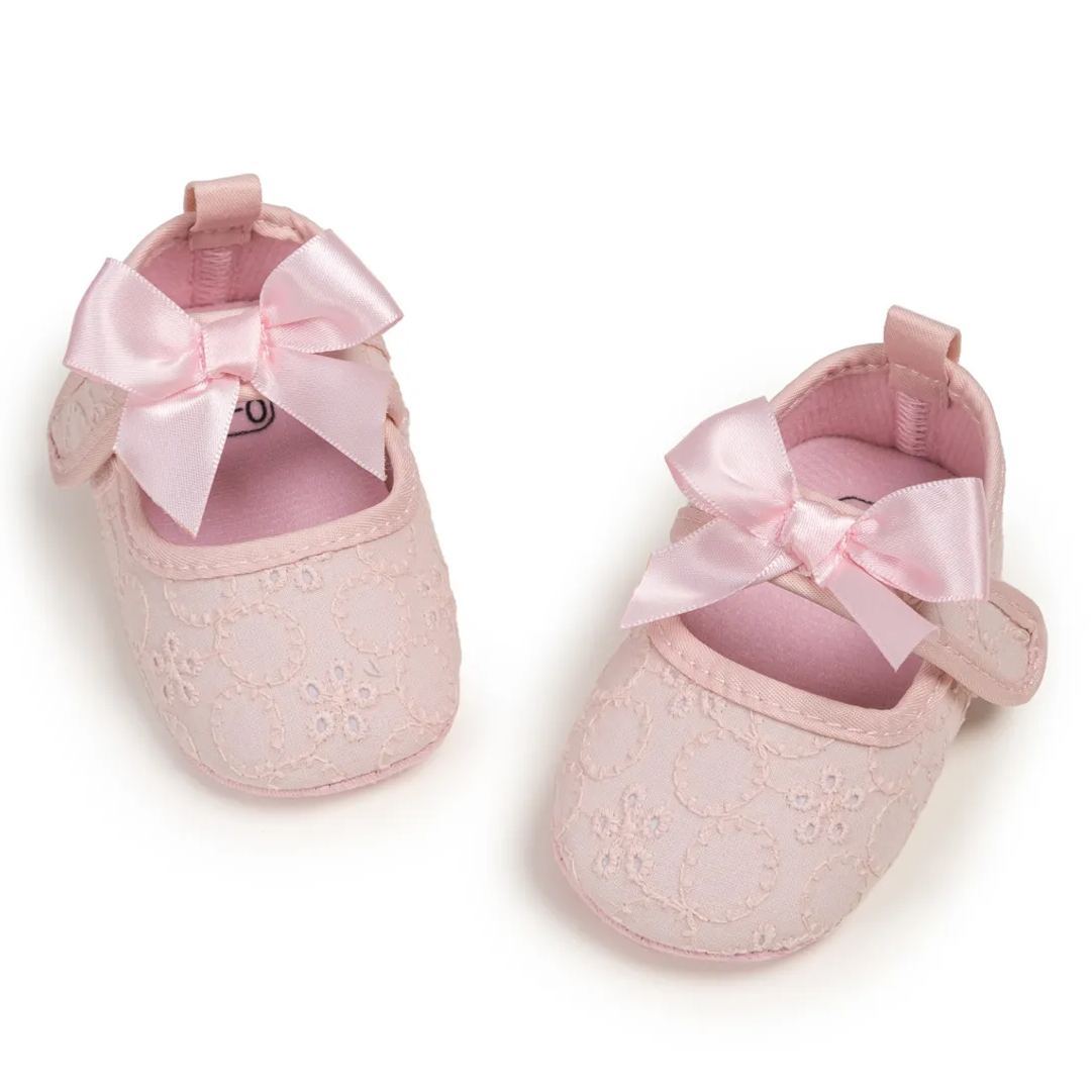 Embroider Bow-knot Soft Sole Baby Mary Jane Wholesale-JZ Baby