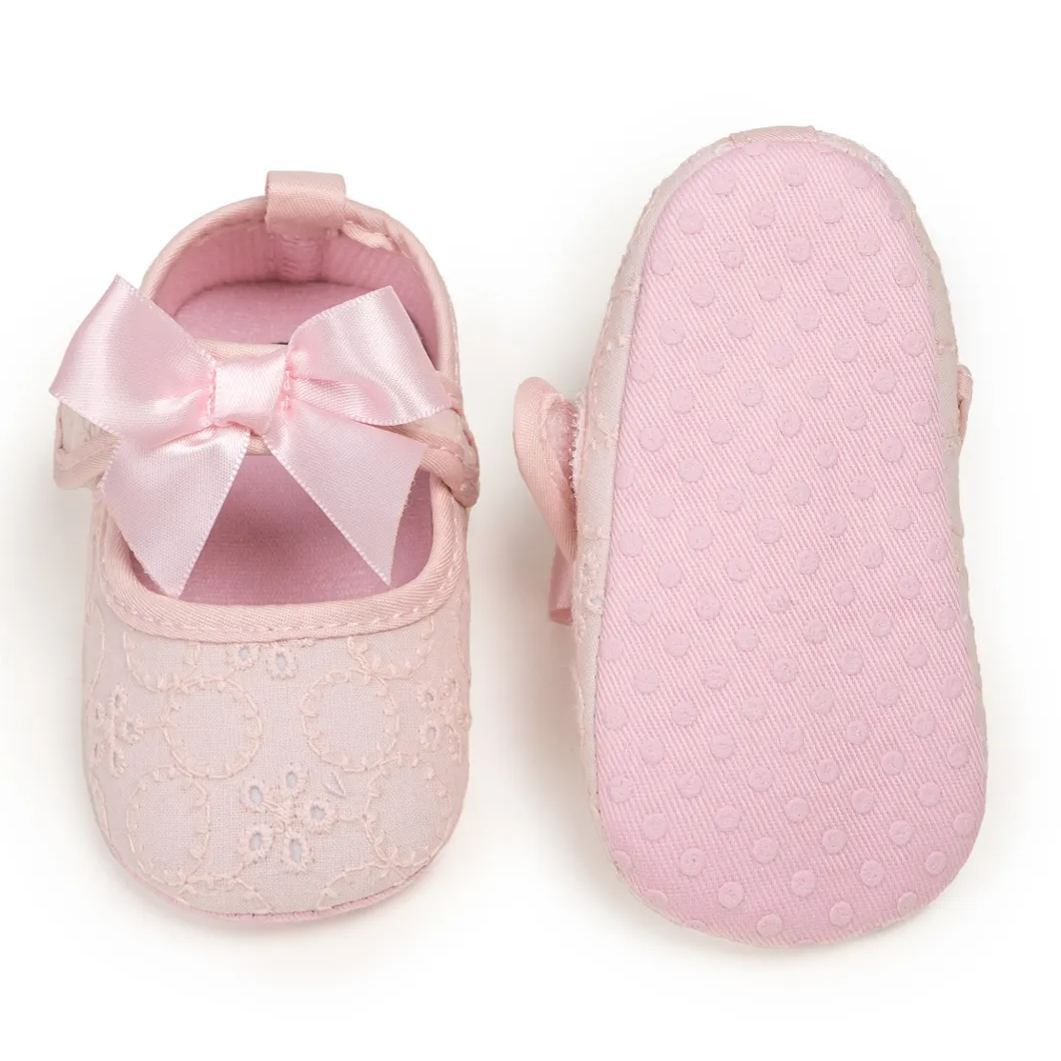 Embroider Bow-knot Soft Sole Baby Mary Jane Wholesale-JZ Baby