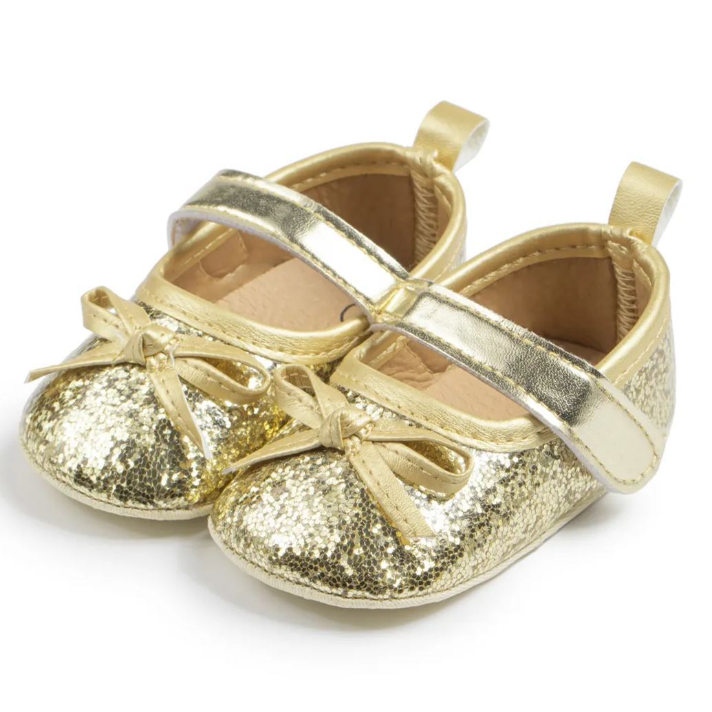 Glitter Bow-knot Party 0-18 M Girl Dress Shoes Wholesale-JZ Baby
