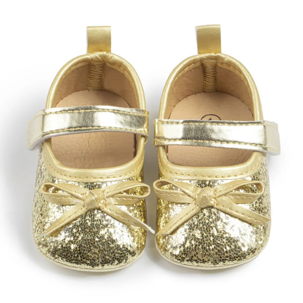 Glitter Bow-knot Party 0-18 M Girl Dress Shoes Wholesale-JZ Baby