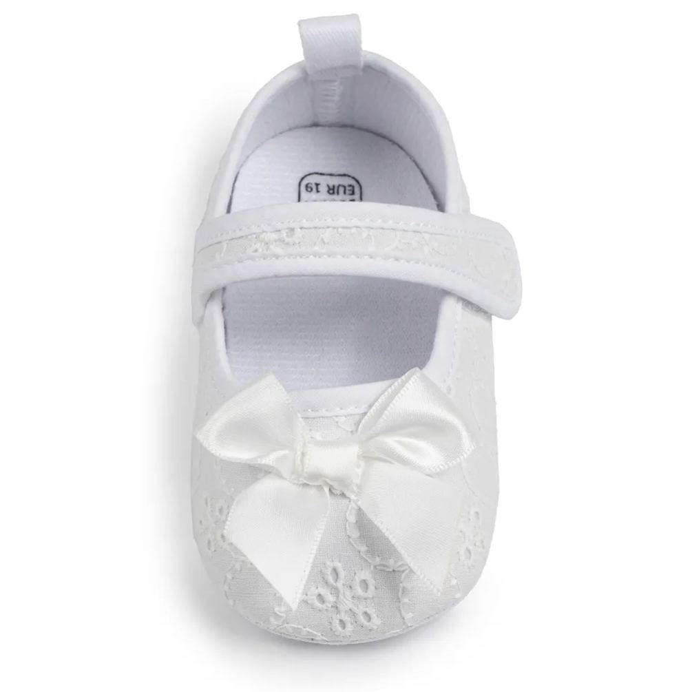 Bow-knot Embroider Velcro Baby Dress Shoes Wholesale-JZ Baby