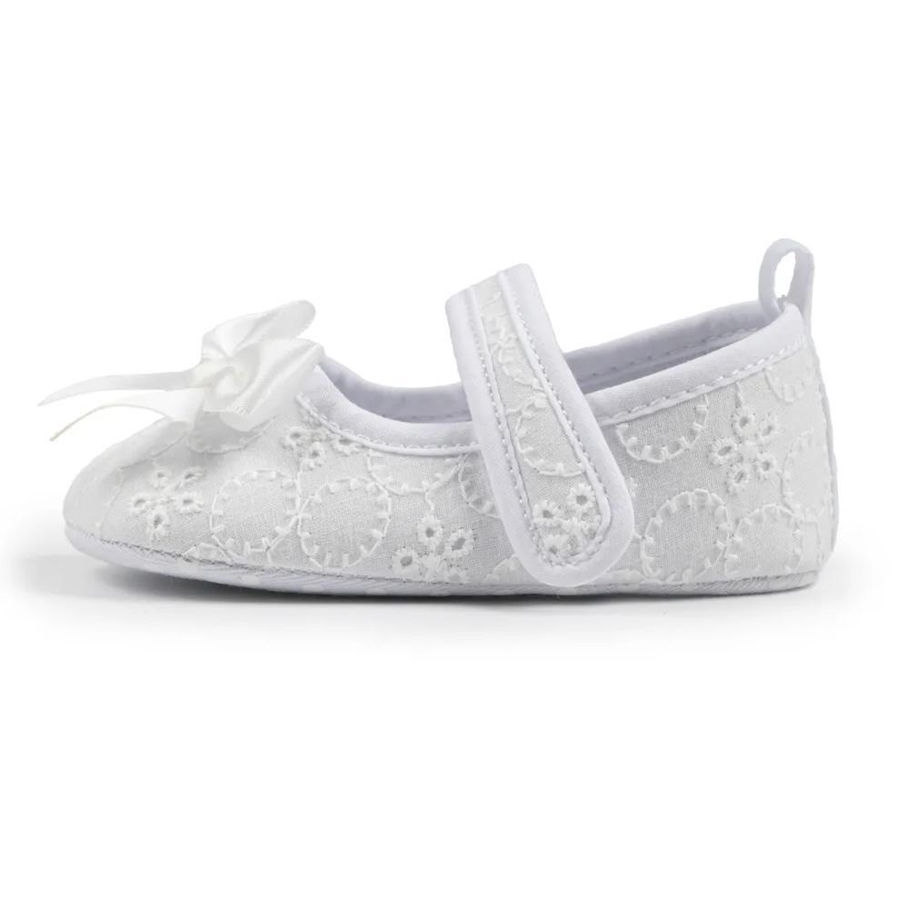 Bow-knot Embroider Velcro Baby Dress Shoes Wholesale-JZ Baby