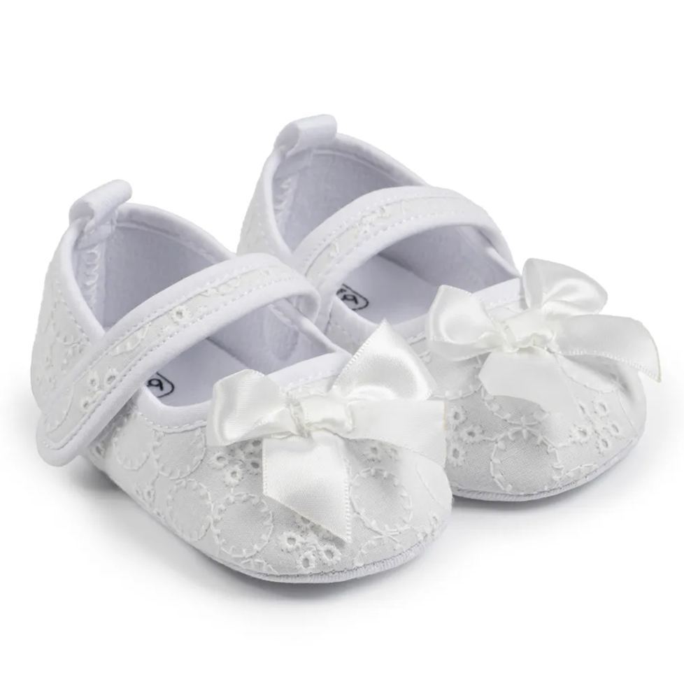 Bow-knot Embroider Velcro Baby Dress Shoes Wholesale-JZ Baby
