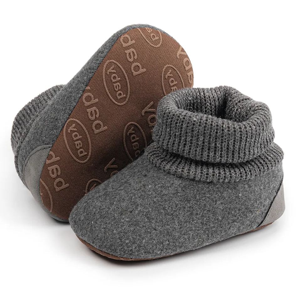Dark Grey 100% Cotton Indoor Baby Booties Socks