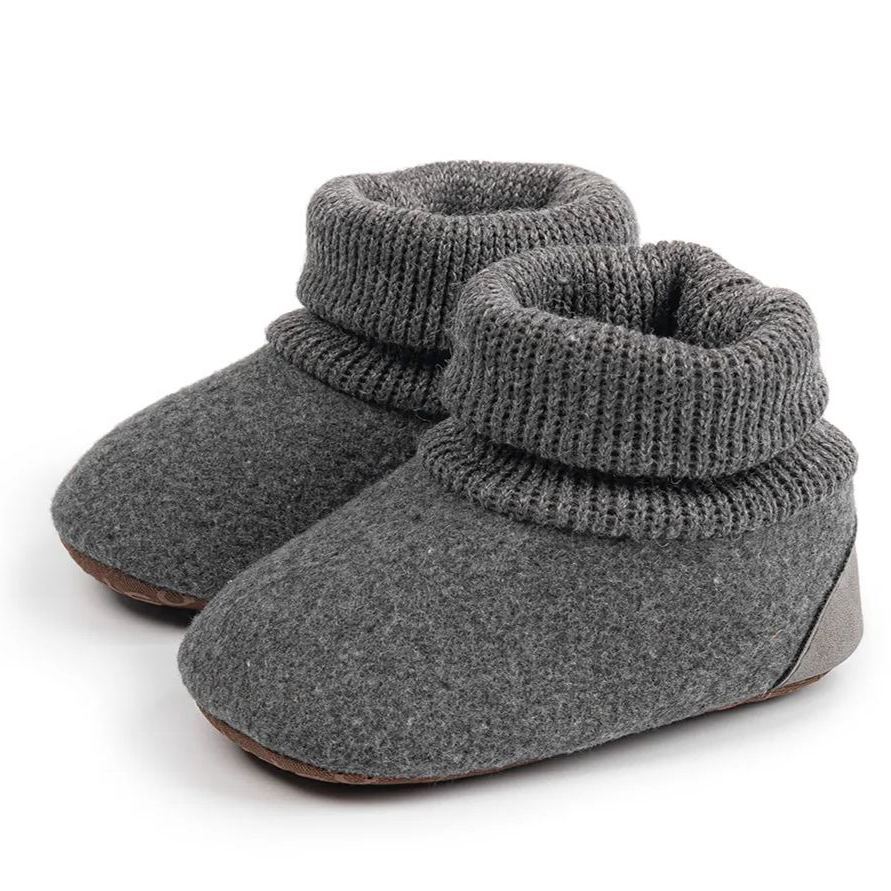 OEM | Dark Grey 100% Cotton Indoor Baby Booties Socks-JZ Baby