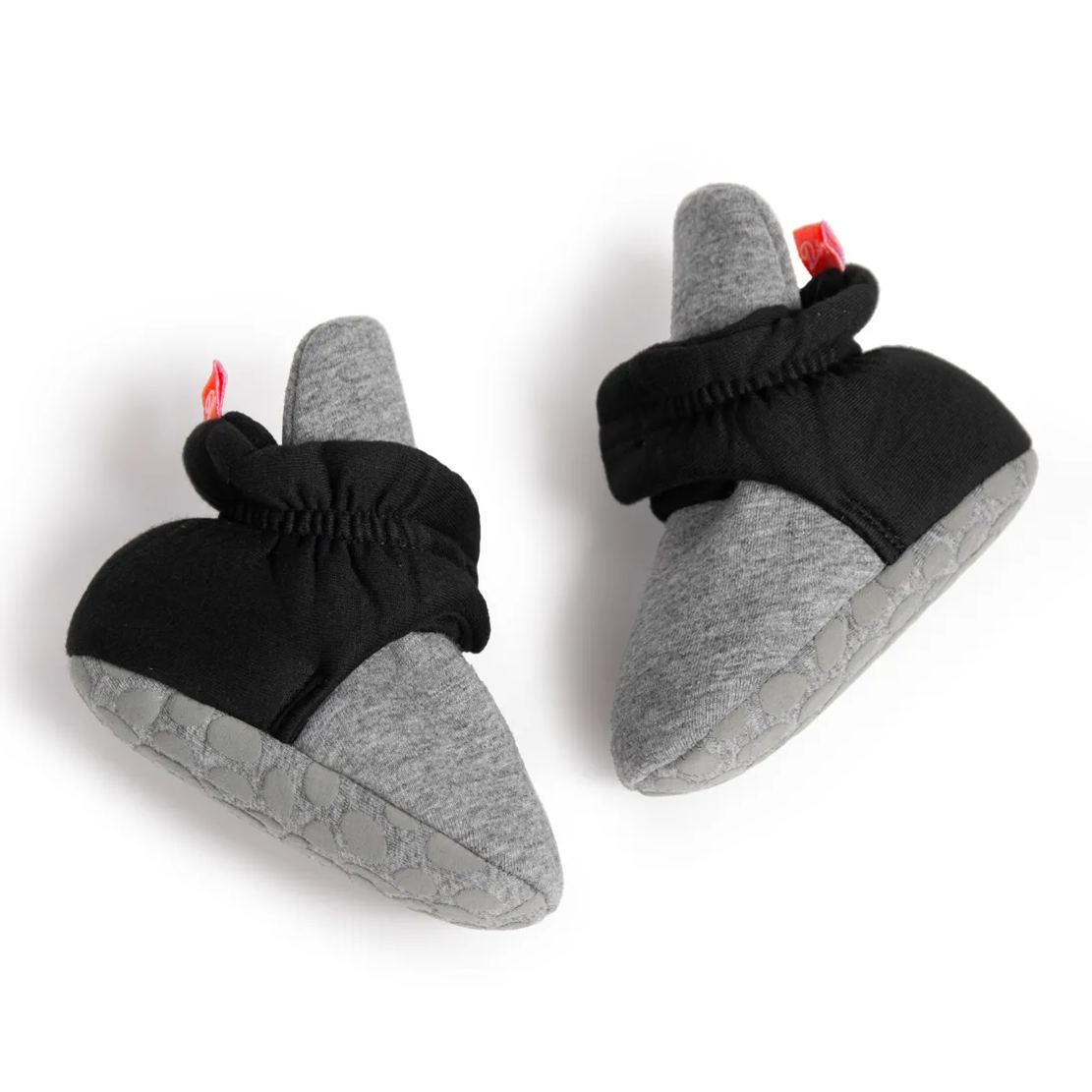 Grey & Black Hook & Loop Baby Booties Wholesale-JZ Baby