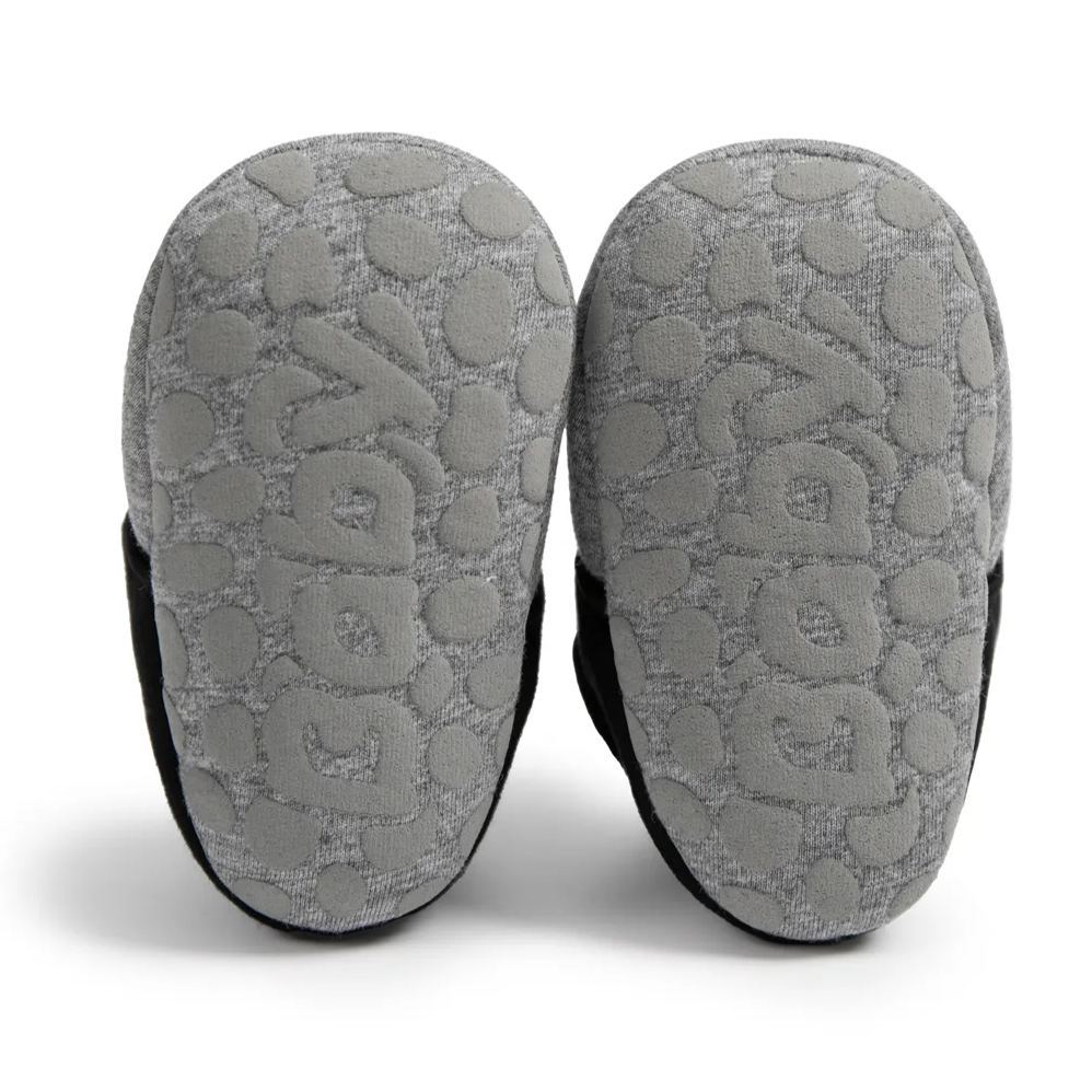 Grey & Black Hook & Loop Baby Booties Wholesale-JZ Baby
