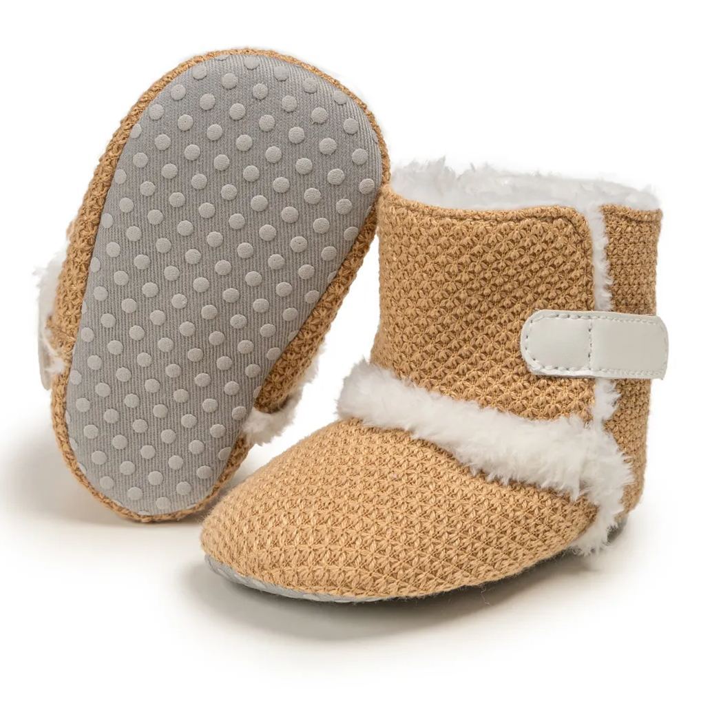 Cloth Upper Warm Velcro Baby Winter Boots Wholesale-JZ Baby