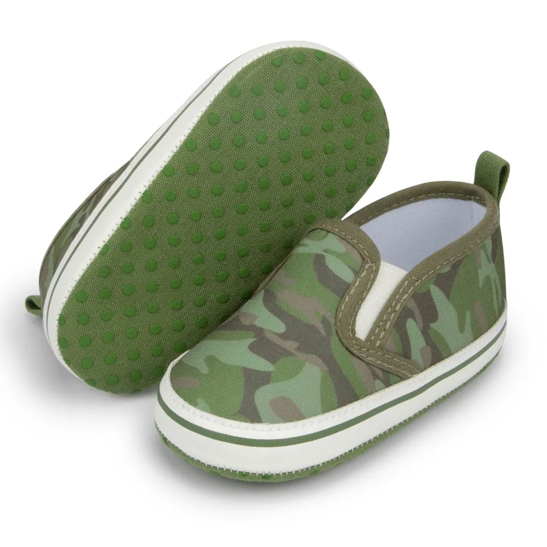 Camouflage Green Cotton Slip-on Baby Casual Shoes