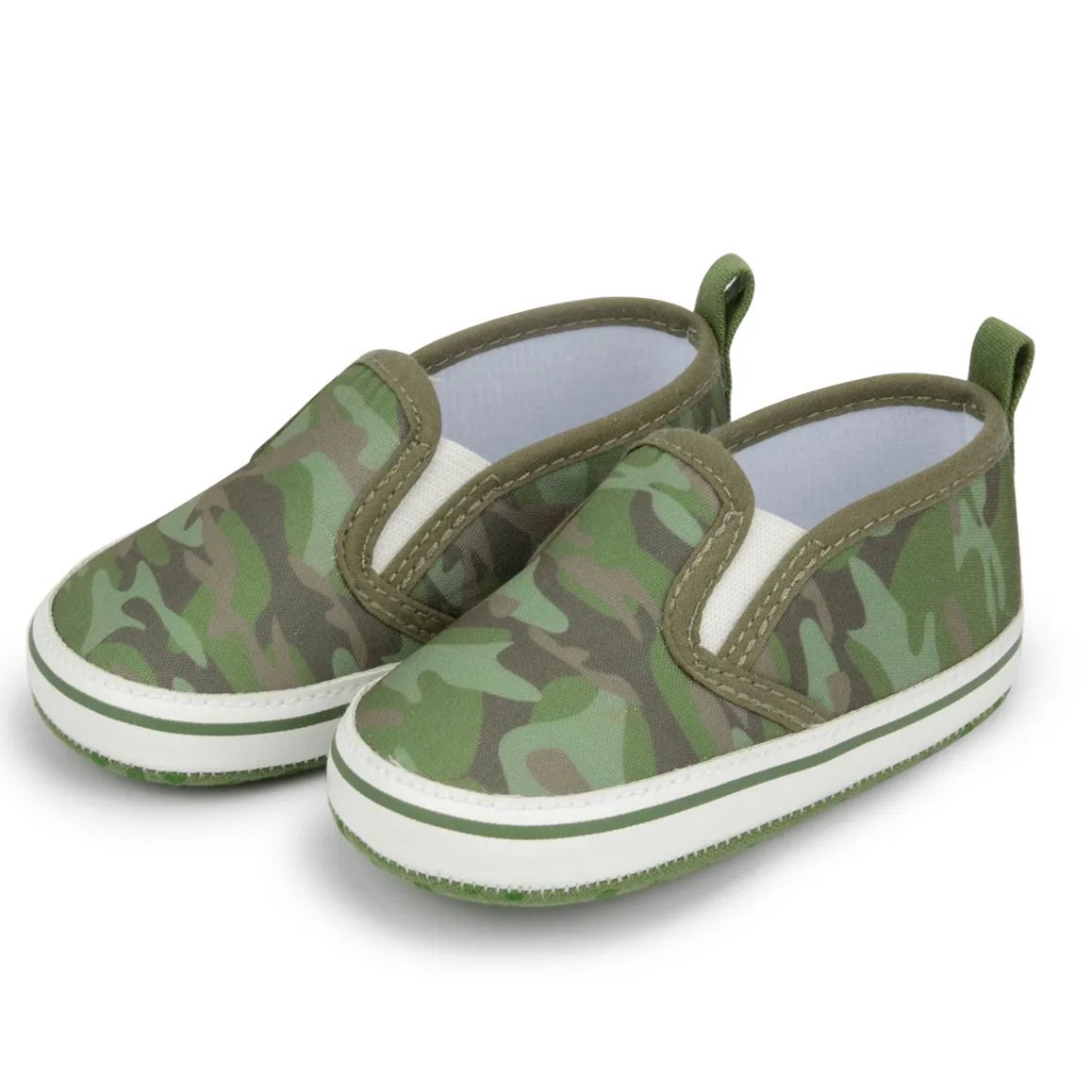 Camouflage Green Cotton Slip-on Baby Casual Shoes