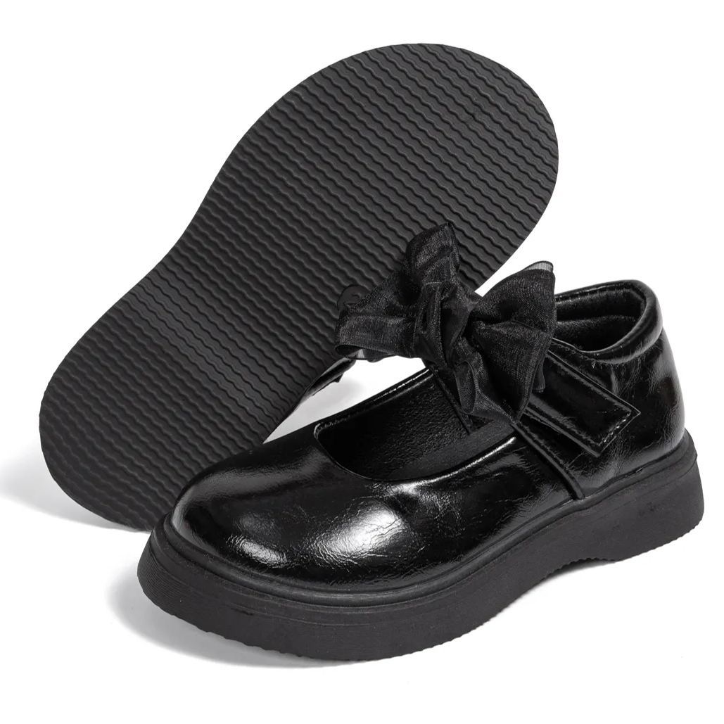 Classic Black Girls School Shoes for All-Day Comfort-JZ Baby