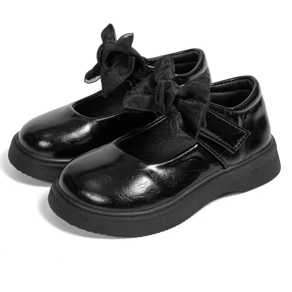 Classic Black Girls School Shoes for All-Day Comfort-JZ Baby
