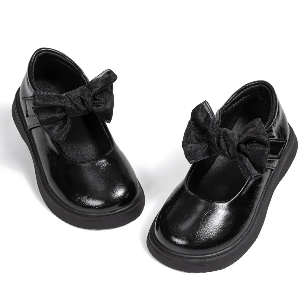 Classic Black Girls School Shoes for All-Day Comfort-JZ Baby