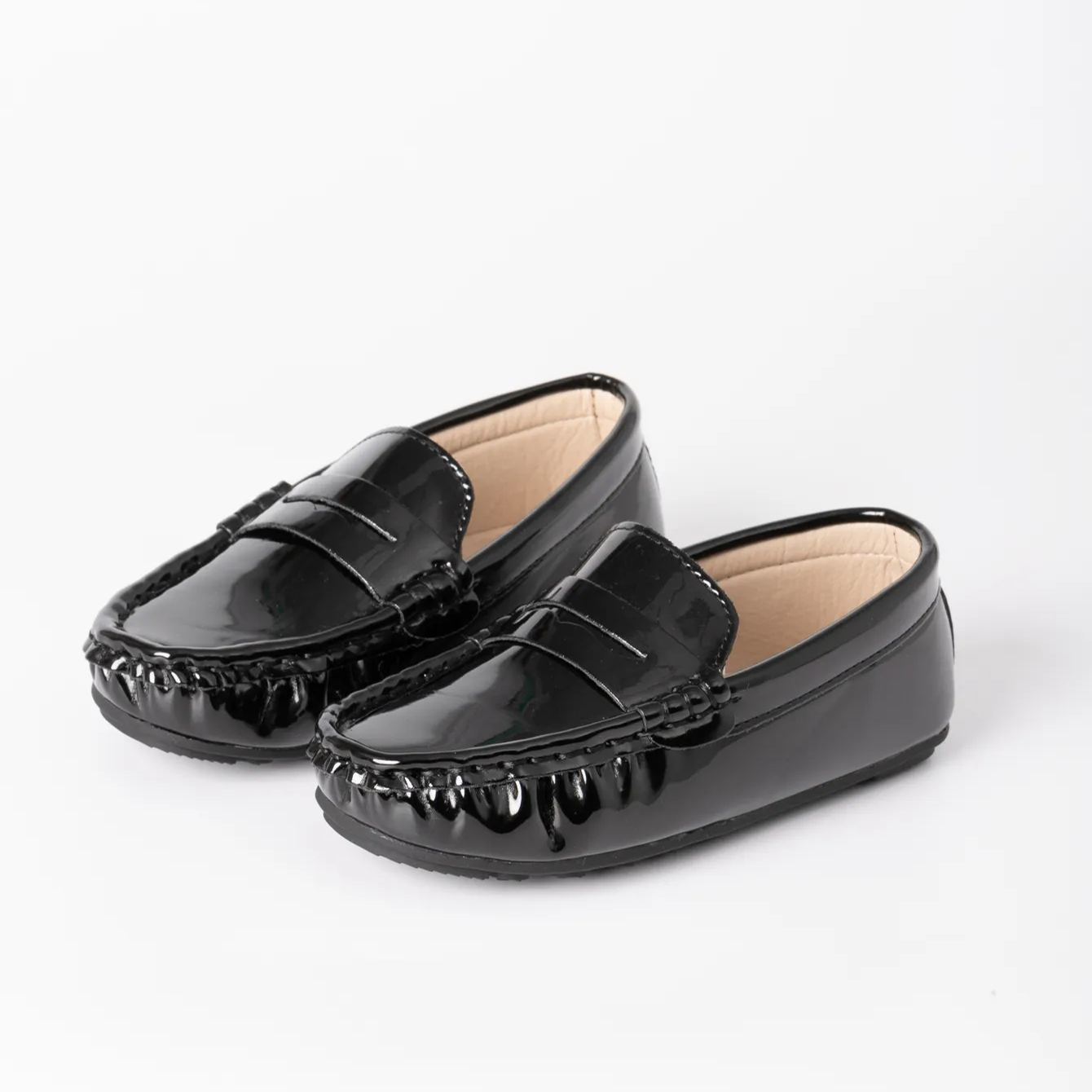 HM2906 Mirror Color Anti-slip Kids Loafer Shoes
