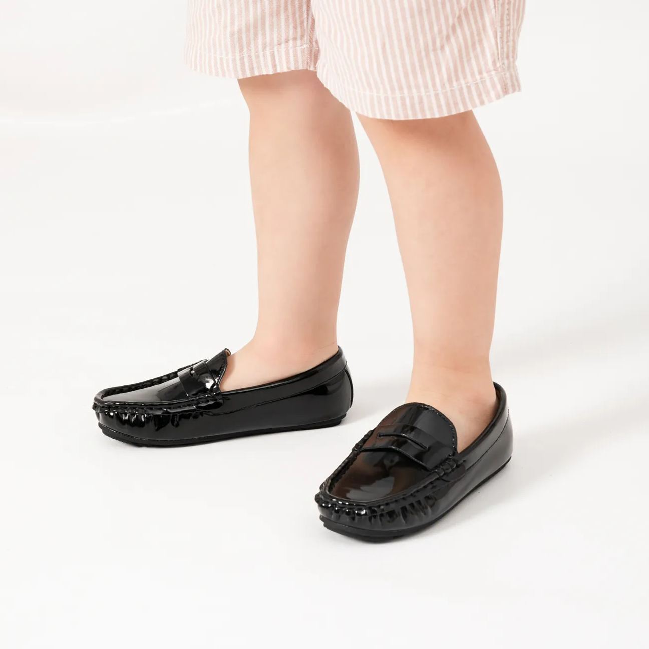 HM2906 Mirror Color Anti-slip Kids Loafer Shoes