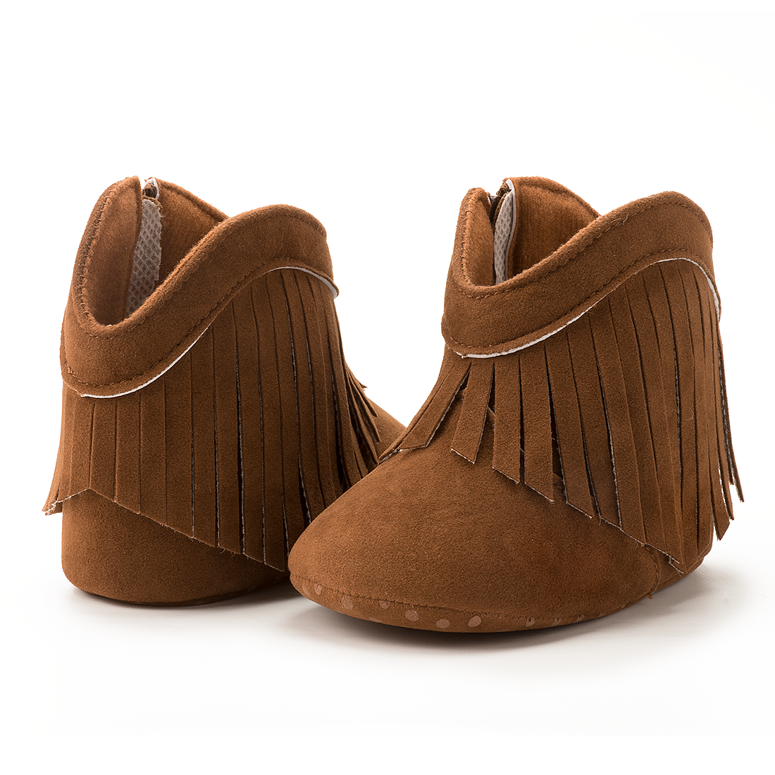 Meckior Baby Girls Boys Boots Infant Cowboy Tassel Booties Newborn Moccasins Shoes for 3-18 Months