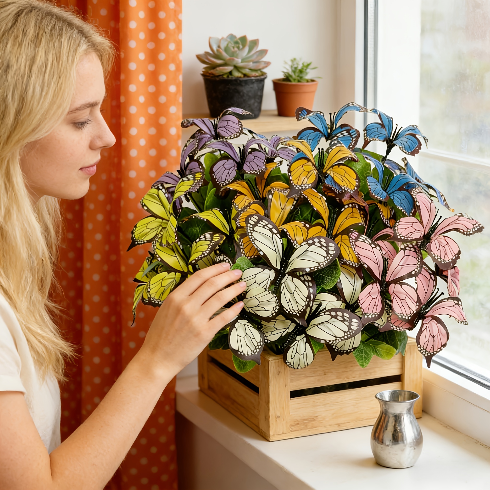 🔥Each $2.99 On Sale Today Only🦋Artificial Butterfly Flowers- UV resistant, Waterproof, Windproof