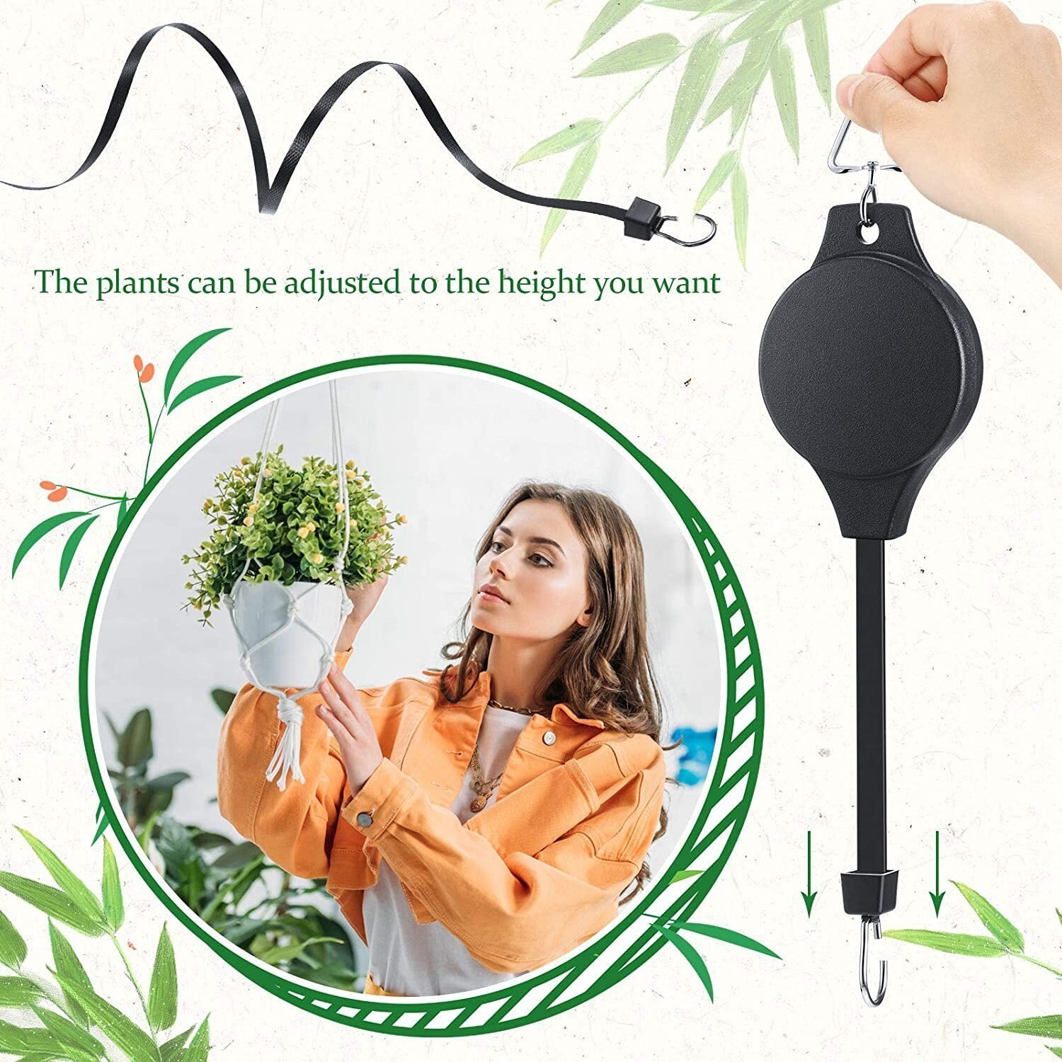 🔥 $9.98 On Sale Today Only 🌳Plant Pulley Set For Garden Baskets Pots, Birds Feeder