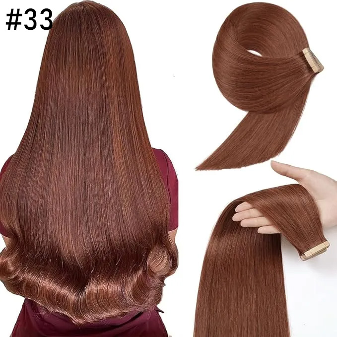 💁‍♀️Seamless Injected Hand-Tied Invisible Tape In Hair Extension -- 100% VIRGIN HUMAN HAIR / 10 PIECES