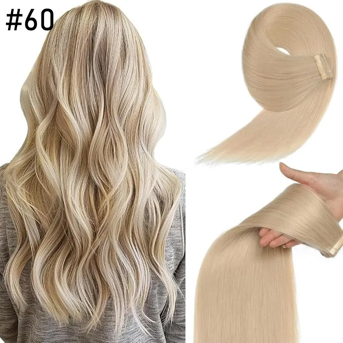 💁‍♀️Seamless Injected Hand-Tied Invisible Tape In Hair Extension -- 100% VIRGIN HUMAN HAIR / 10 PIECES