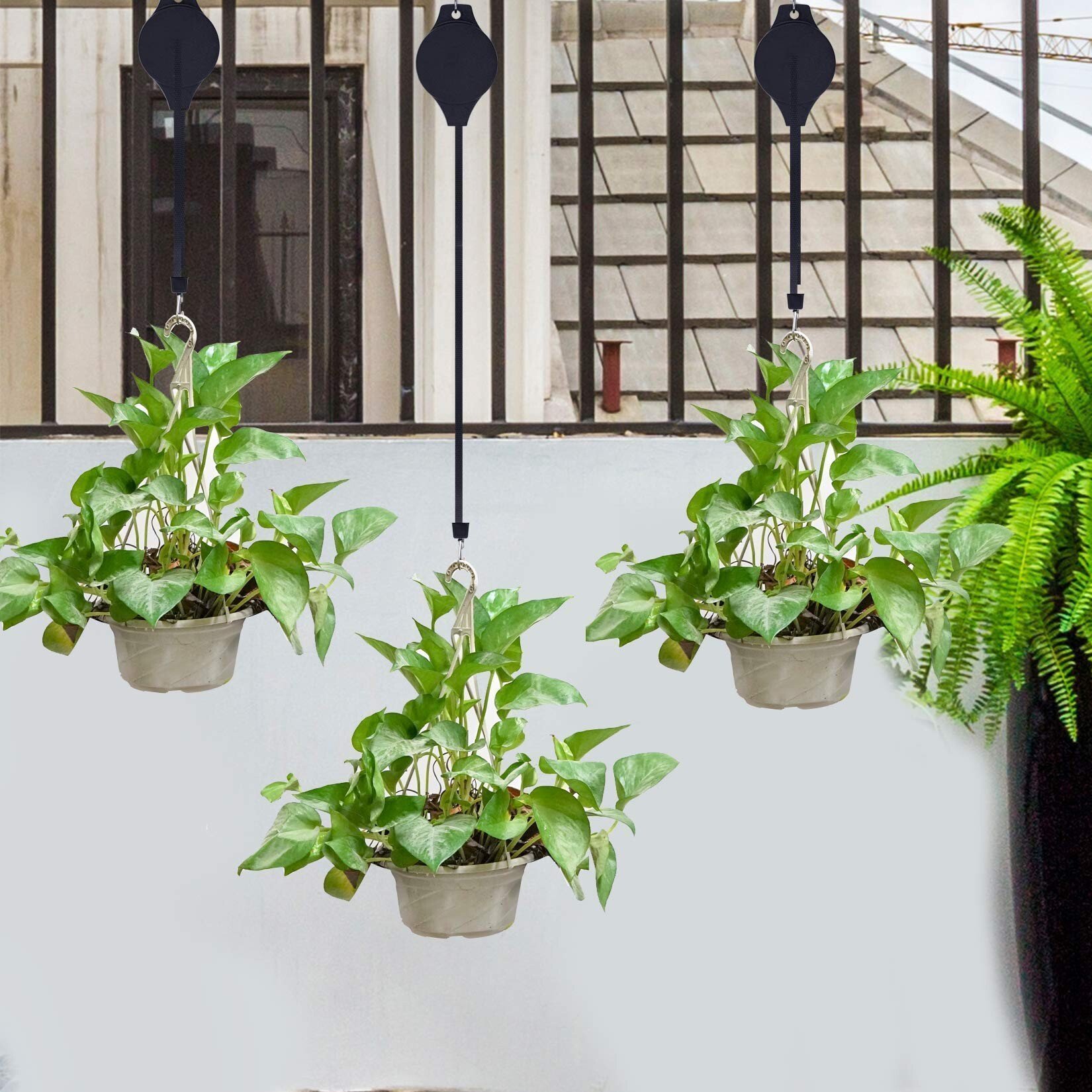 🔥 $9.98 On Sale Today Only 🌳Plant Pulley Set For Garden Baskets Pots, Birds Feeder