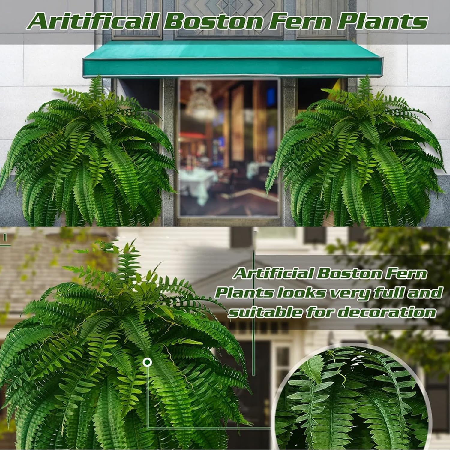 🔥 $9.98 On Sale Today Only 🌱 UV-Resistant Lifelike Artificial Boston Fern