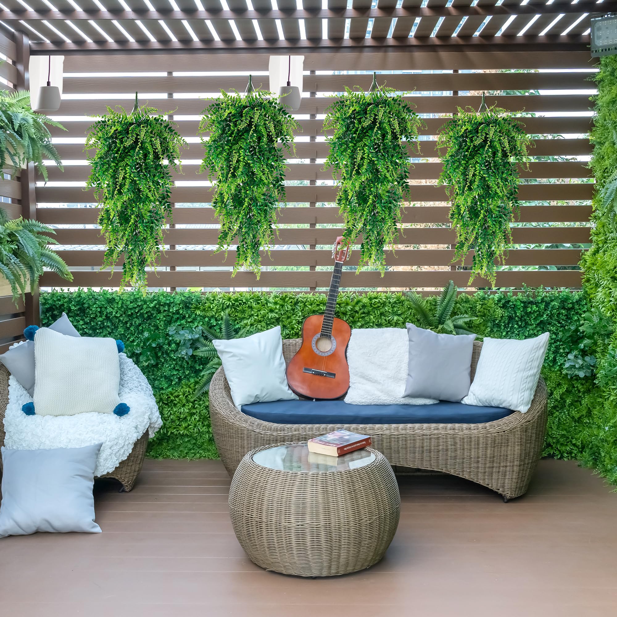 Artificial Hanging Plants Fake Hanging Plant Faux Hanging Boston Ferns Fake Ivy Vines Greenery