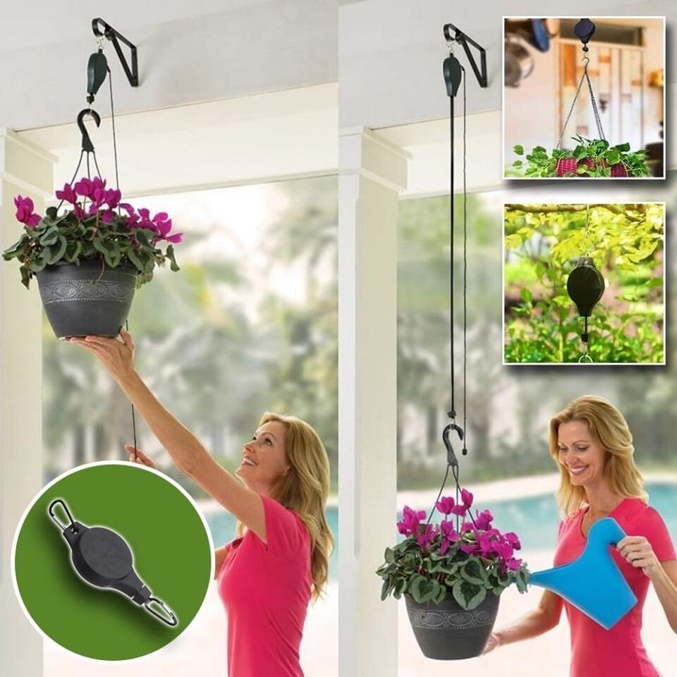 🔥 $9.98 On Sale Today Only 🌳Plant Pulley Set For Garden Baskets Pots, Birds Feeder