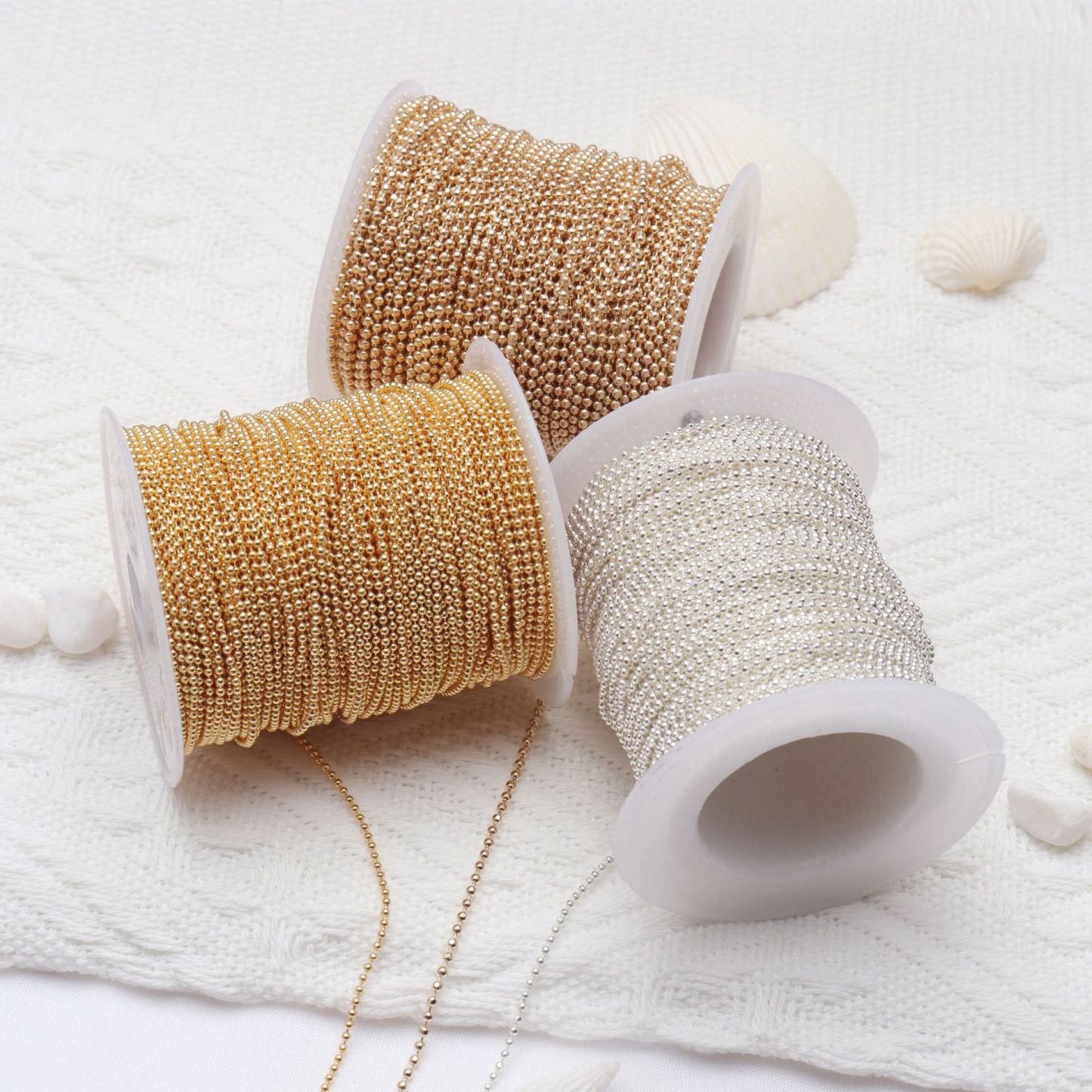 Gold Plated Beads Chain 2m（78.74 inch）