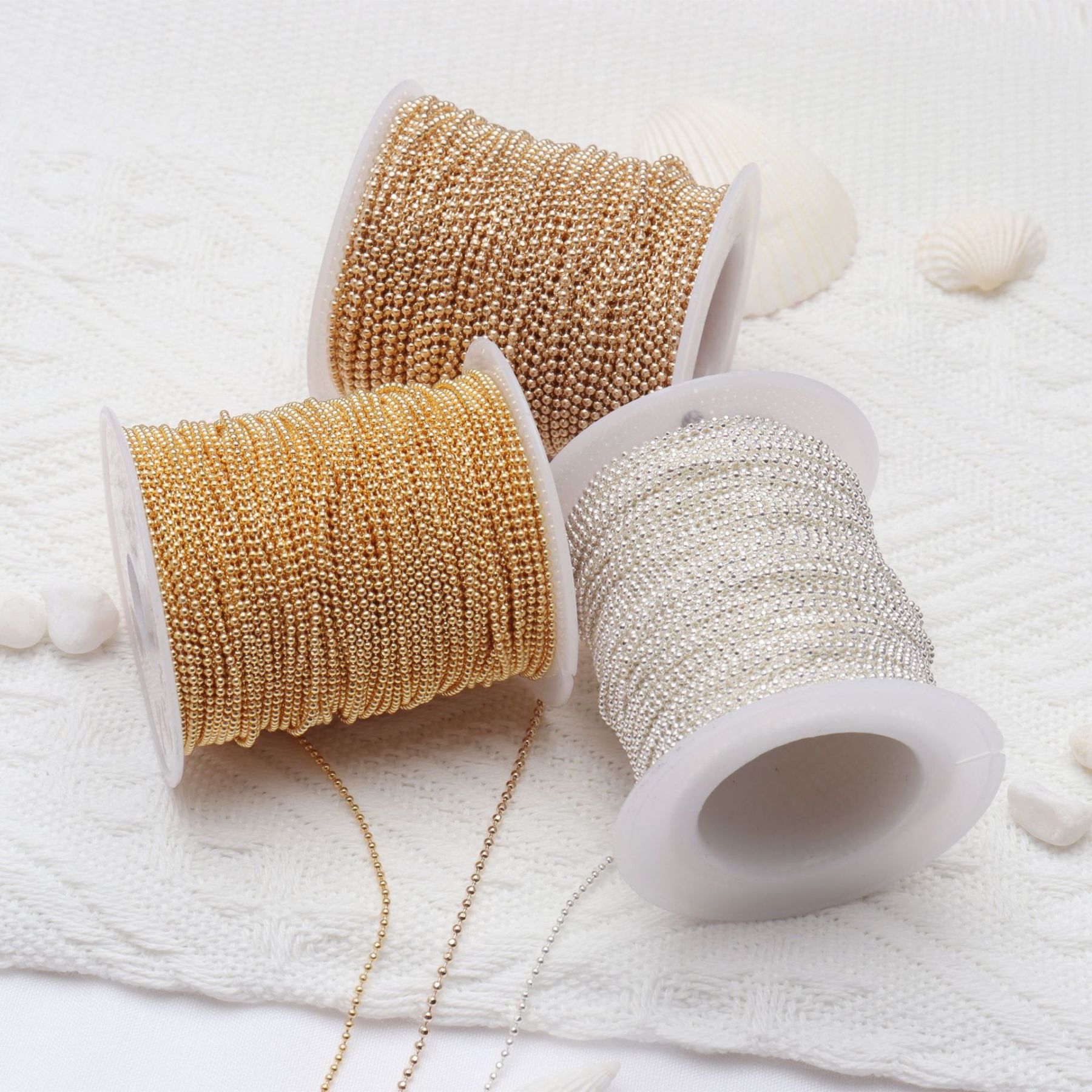 Gold Plated Beads Chain 2m（78.74 inch）