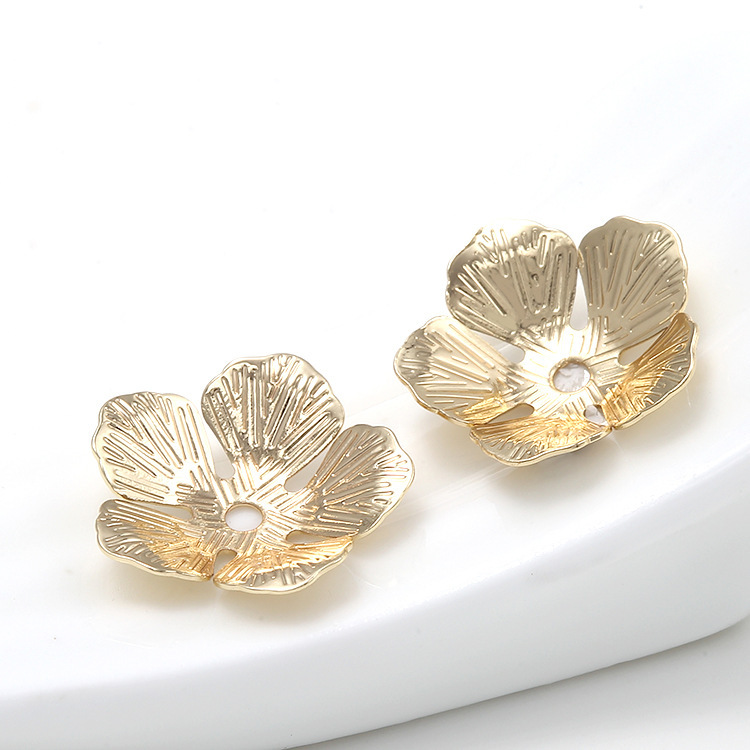 Gold Plated Flower Shaped Bead Cap Spacer Accessory 10pcs