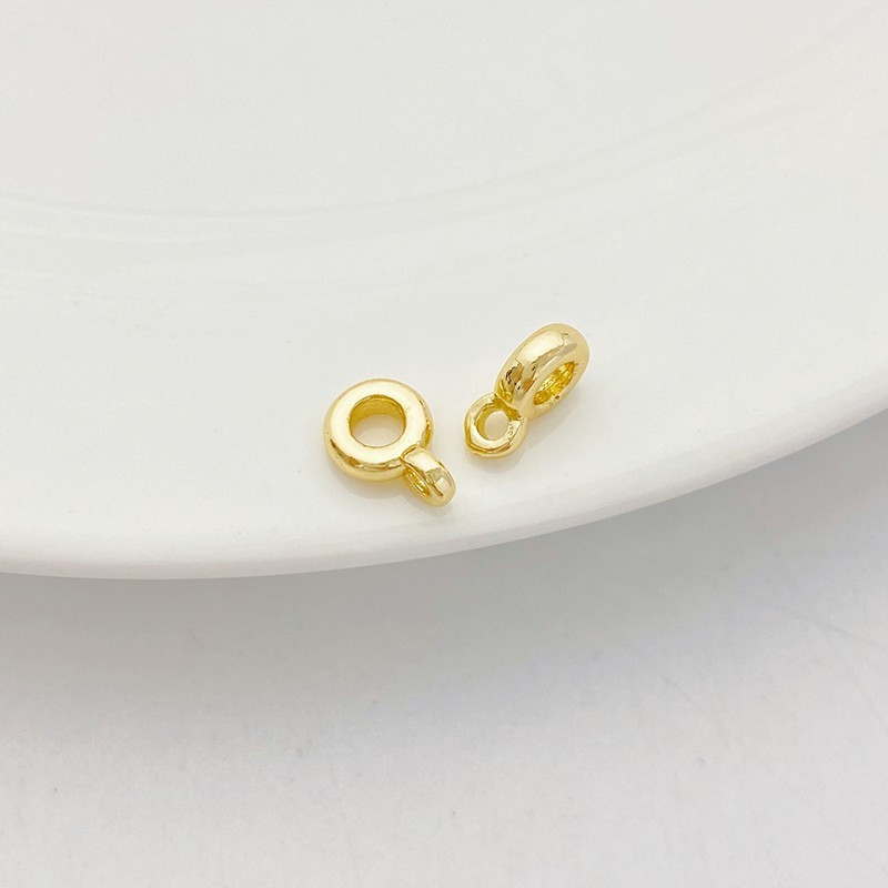 Gold Plated Spacer Beads with Hanging Ring Pendant Accessory 10PCS