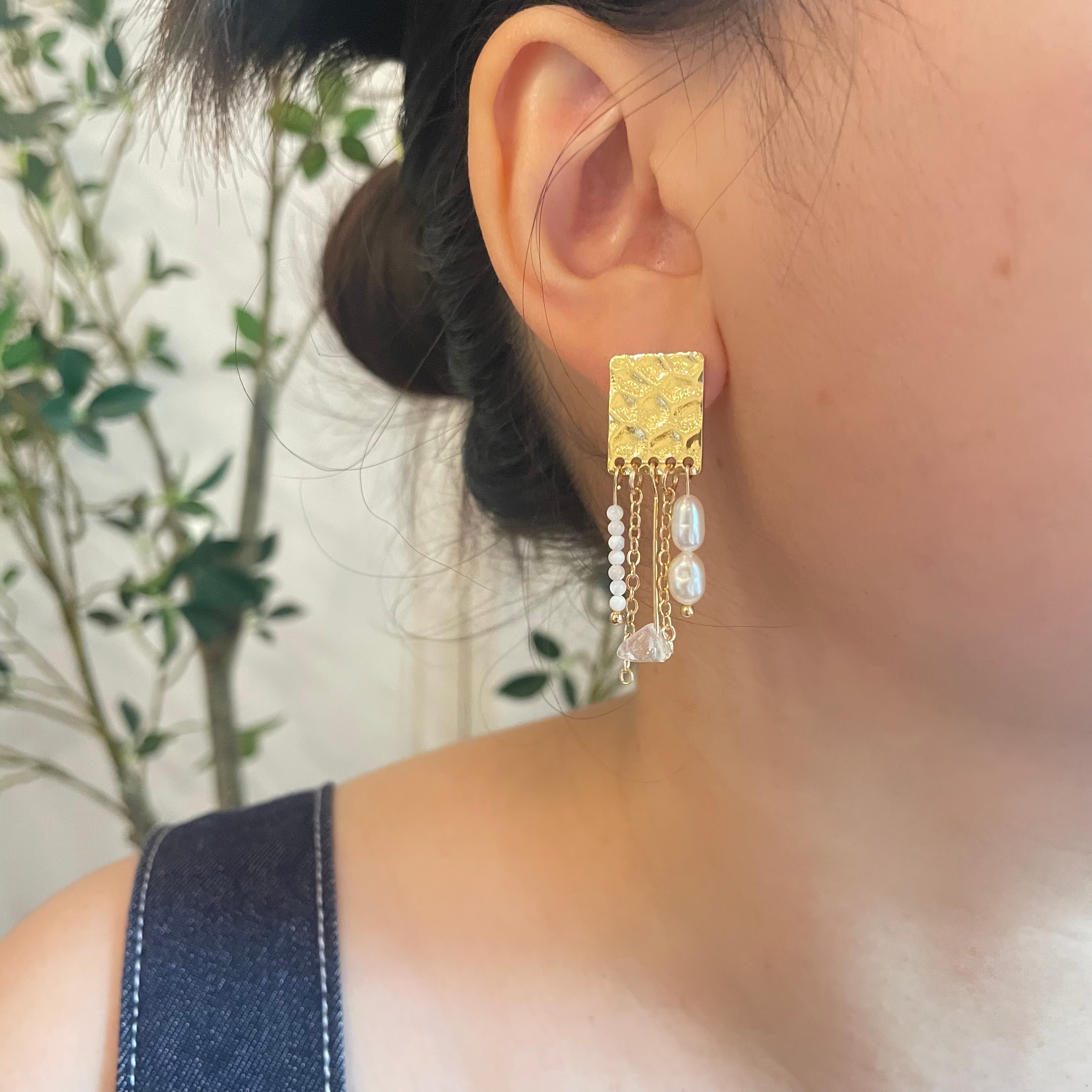  Multielement Tassel Earrings