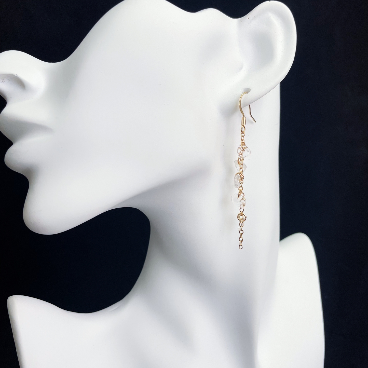 Clear Quartz Lily of the Valley Drop Earrings