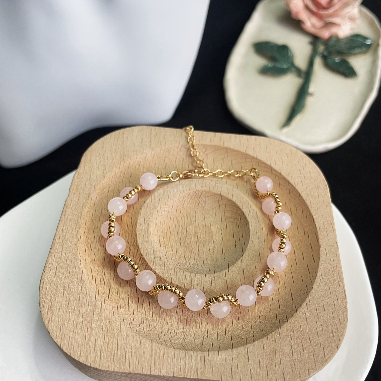 Woven Rose Quartz Bracelet Love Energy