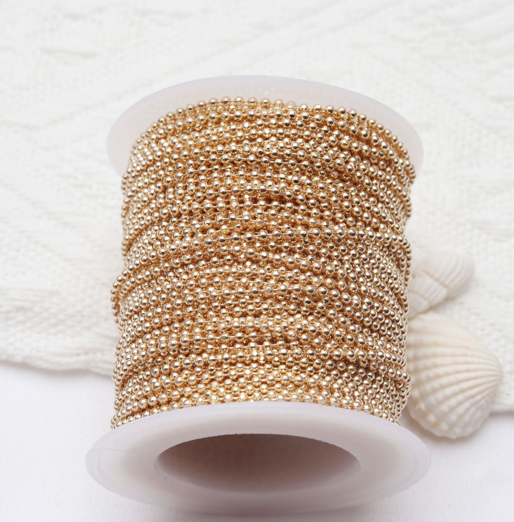 Gold Plated Beads Chain 2m（78.74 inch）