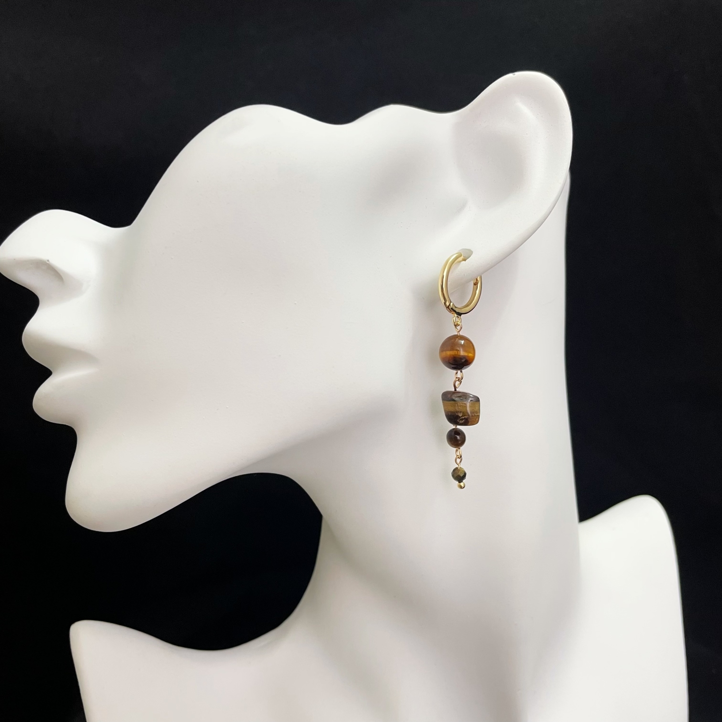  Energy-Infused Tiger's Eye Beads Earrings